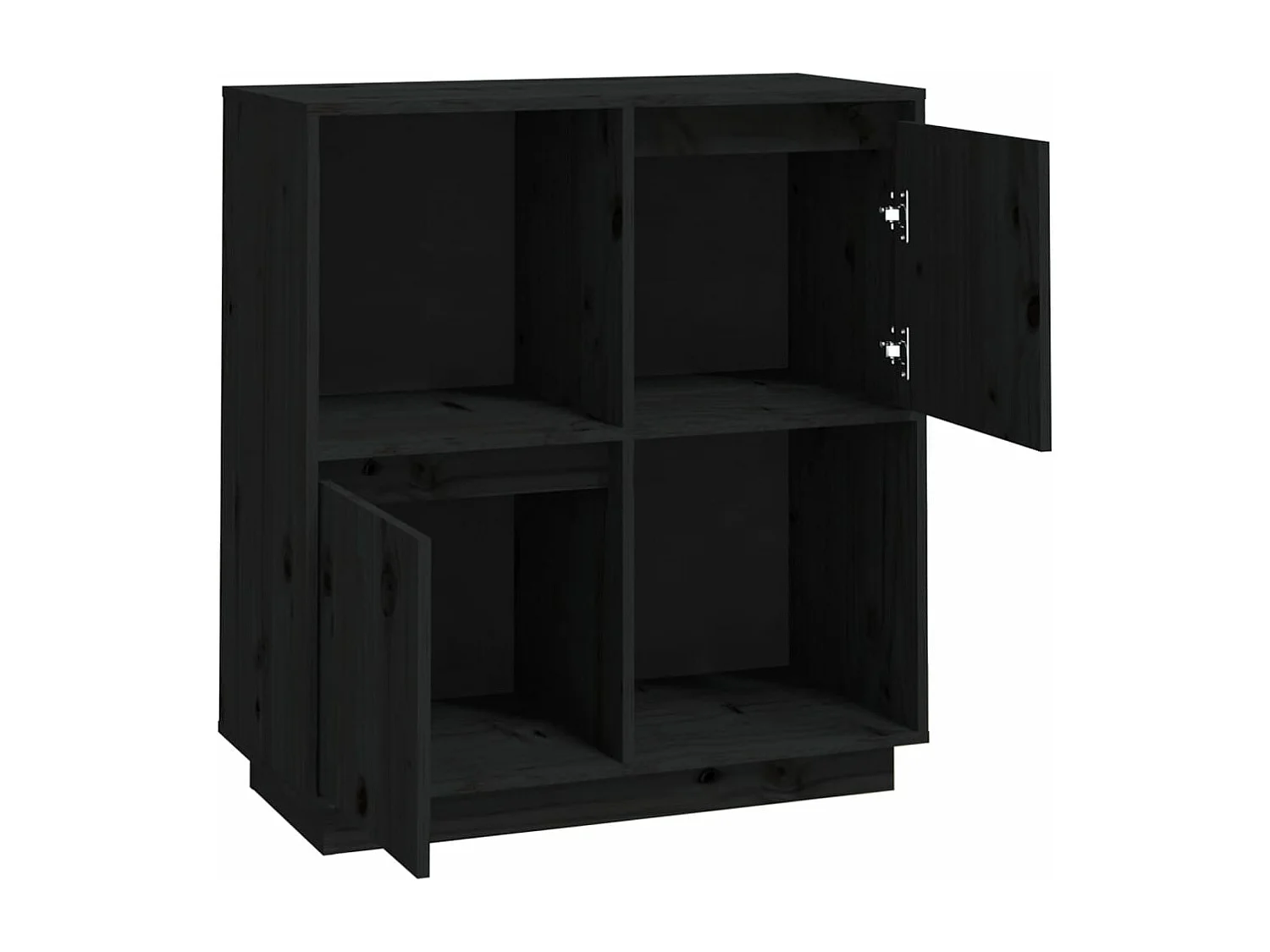 Buffet Noir 74x35x80 cm Bois massif de pin