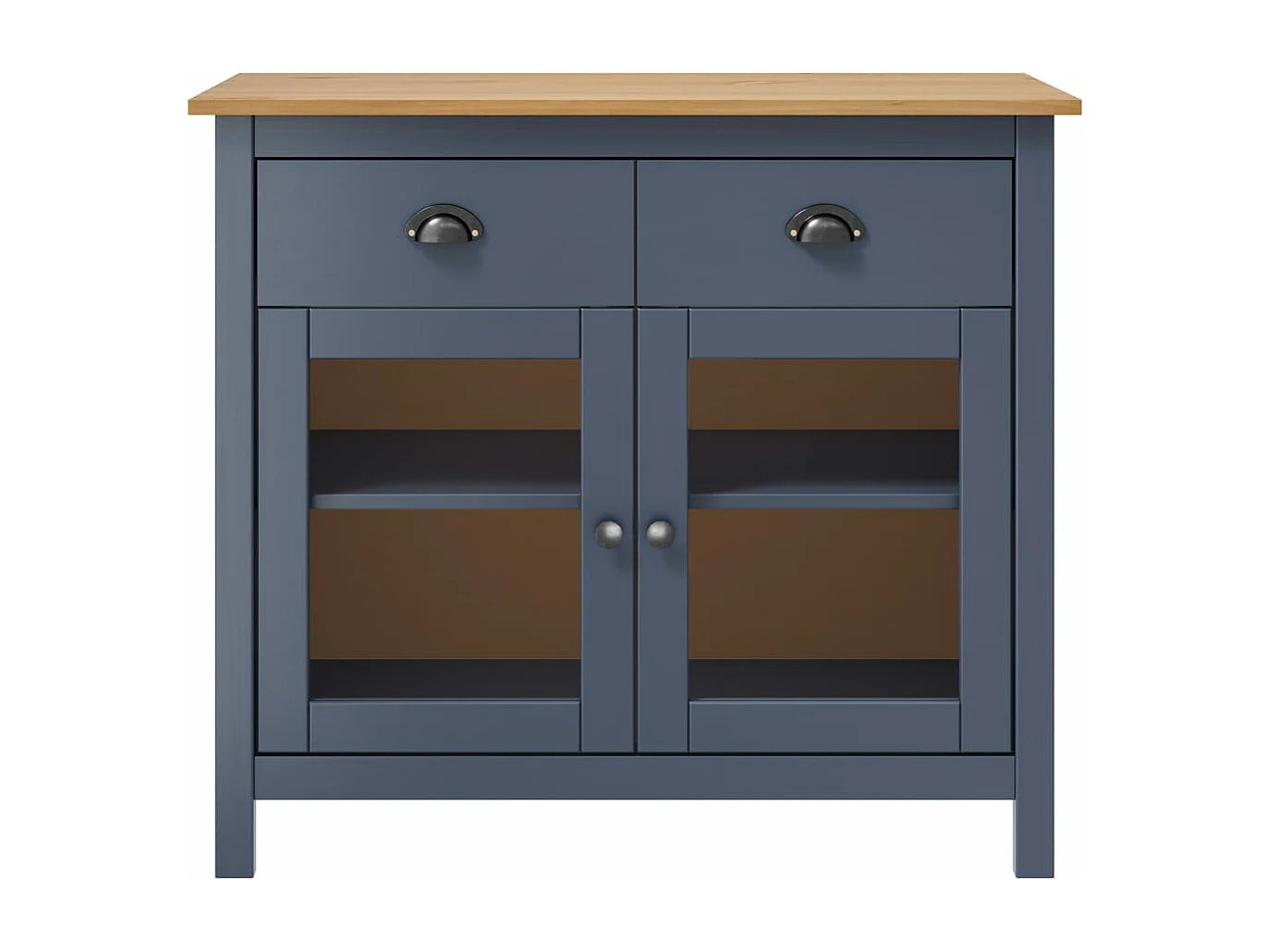 Buffet Hill Gris 90x40x80 cm Bois de pin solide