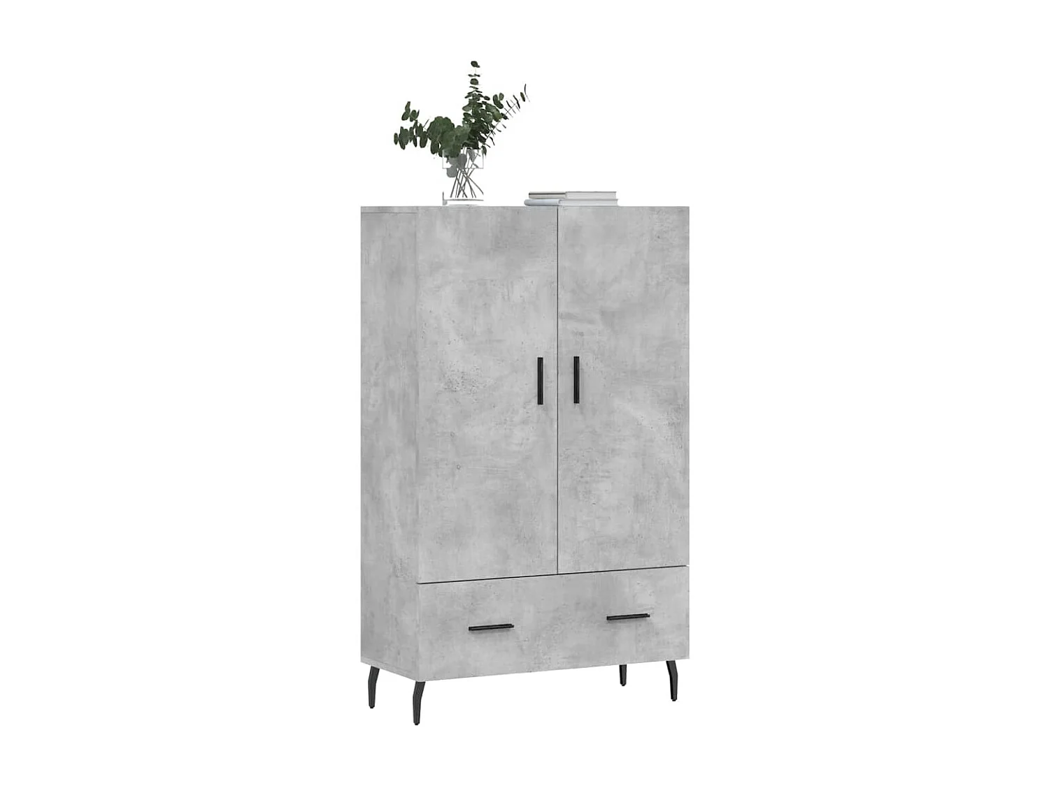 Buffet haut gris béton 69,5x31x115 cm bois d'ingénierie