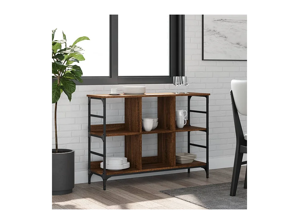 Buffet chêne marron 102x32x73,5 cm bois d'ingénierie