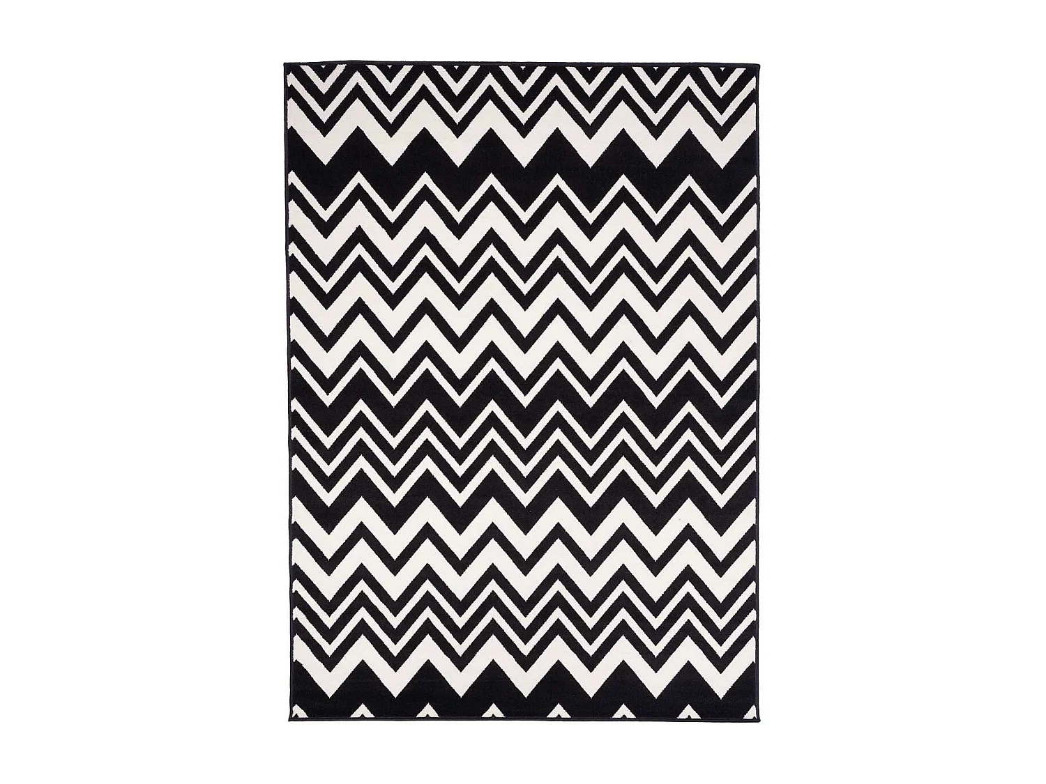 tapis salon 140x200 tissé noir rectangle motif géométrique LYN1 VAGUES