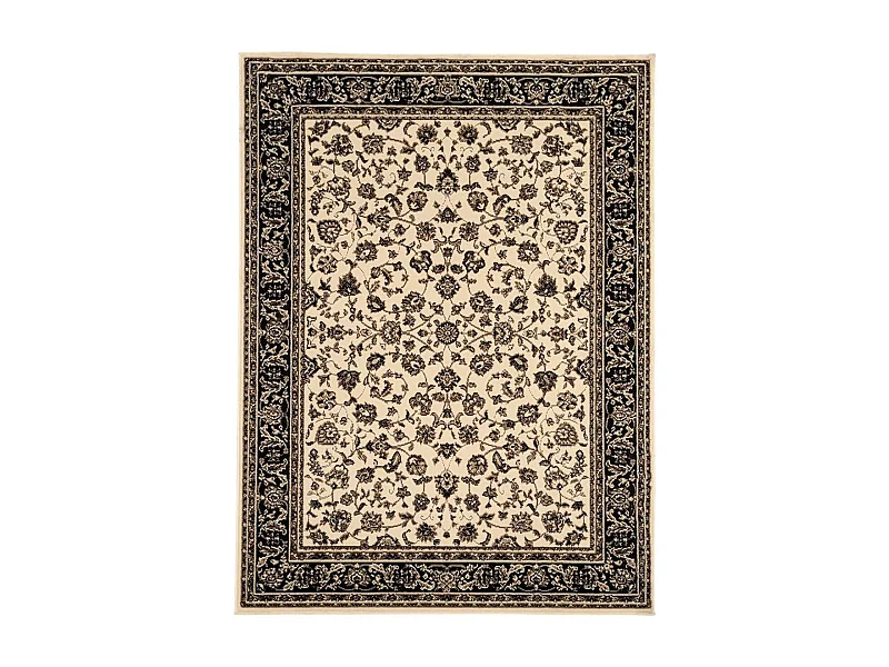 Tapis oriental 60x110 rectangle ivoire tissé motif ancestral LYN1 NOMED