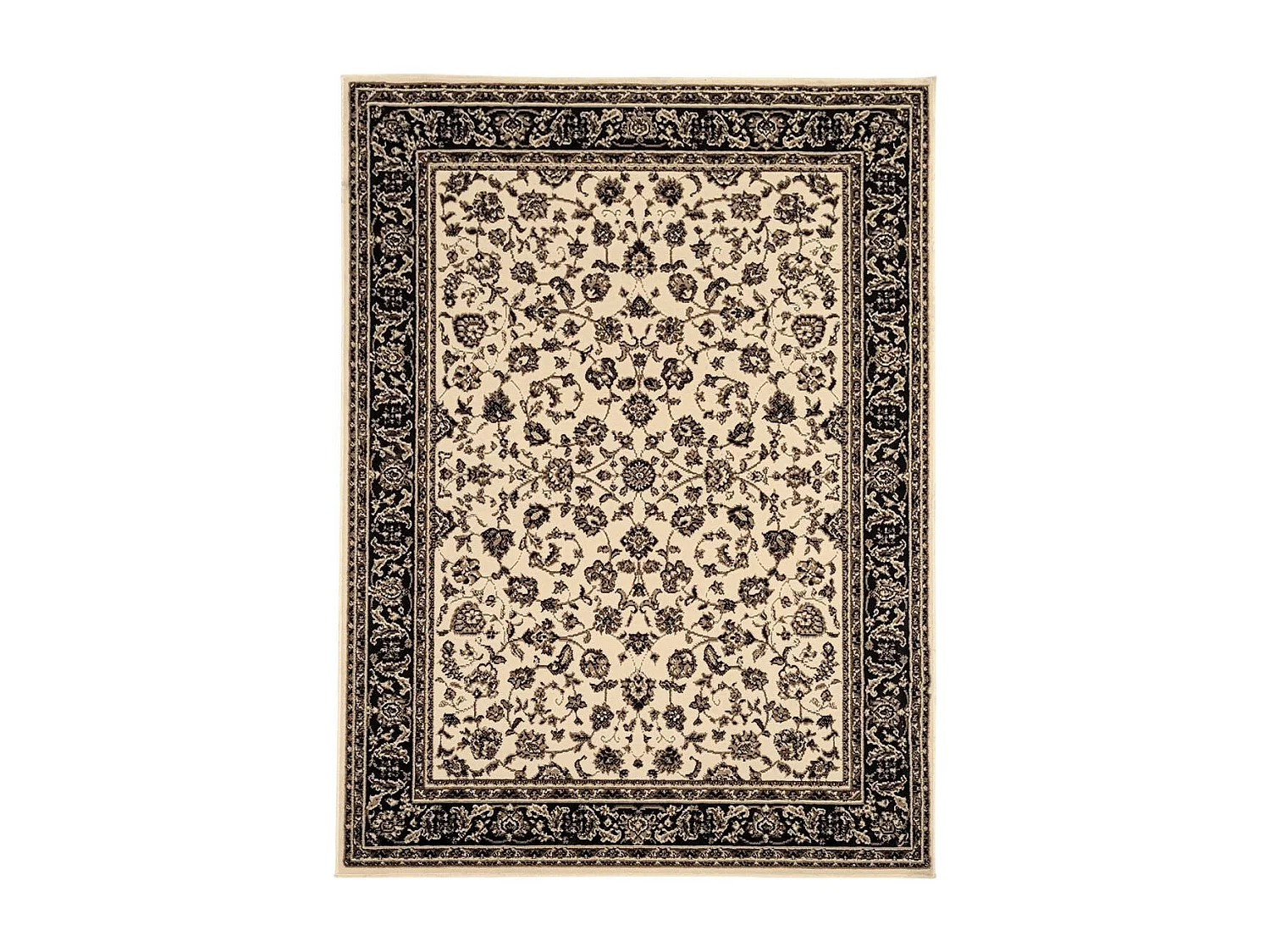 Tapis oriental 60x110 rectangle ivoire tissé motif ancestral LYN1 NOMED