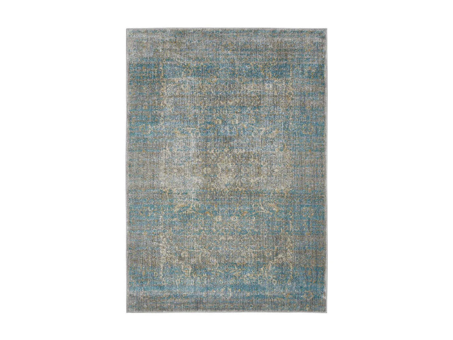 tapis chambre 133x190 tissé bleu et gris rectangle motif abstrait BELANO
