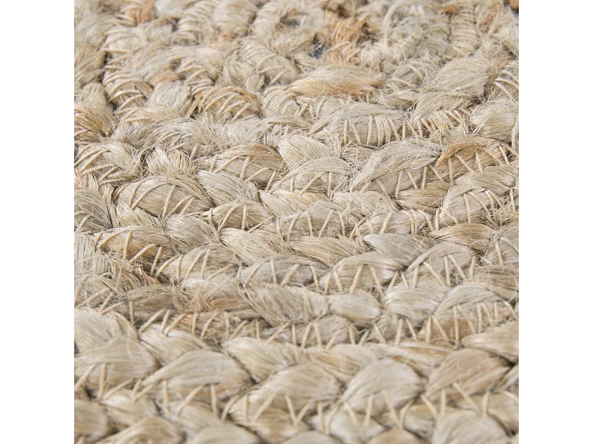 Tapis rond Ø80cm tissé en jute motif uni pour chambre JUTERON