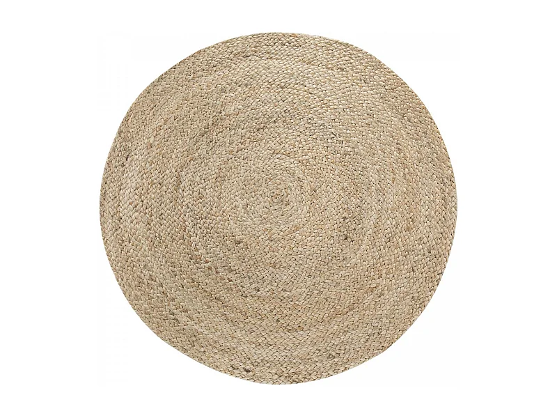 Tapis rond Ø80cm tissé en jute motif uni pour chambre JUTERON