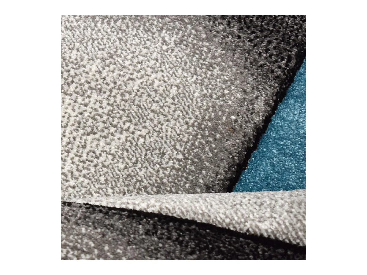 tapis salle à manger 200x290 tissé turquoise rectangle motif géométrique PAR 3D