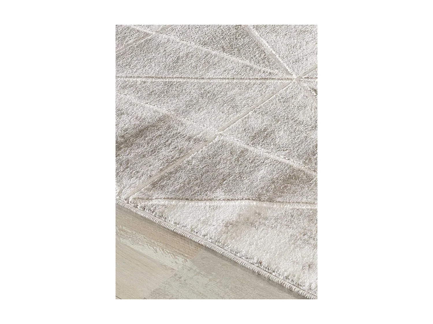 tapis salon 160x220 tissé crème rectangle motif géométrique LYN7 VOLITRO