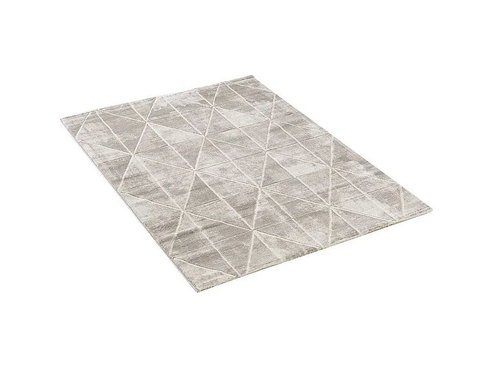 tapis salon 160x220 tissé crème rectangle motif géométrique LYN7 VOLITRO