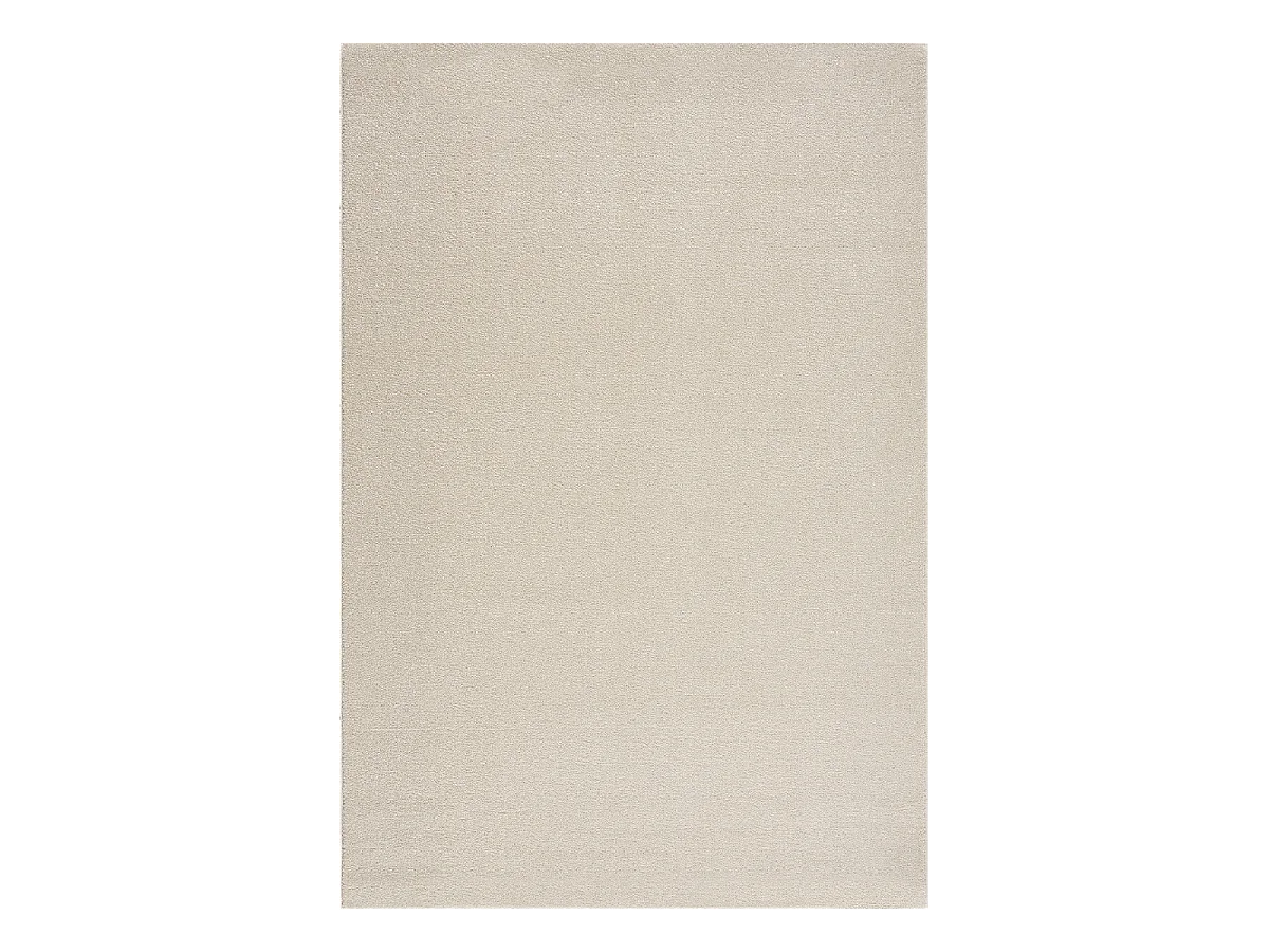 tapis couloir 80x200 tissé crème rectangle motif uni NOSSA