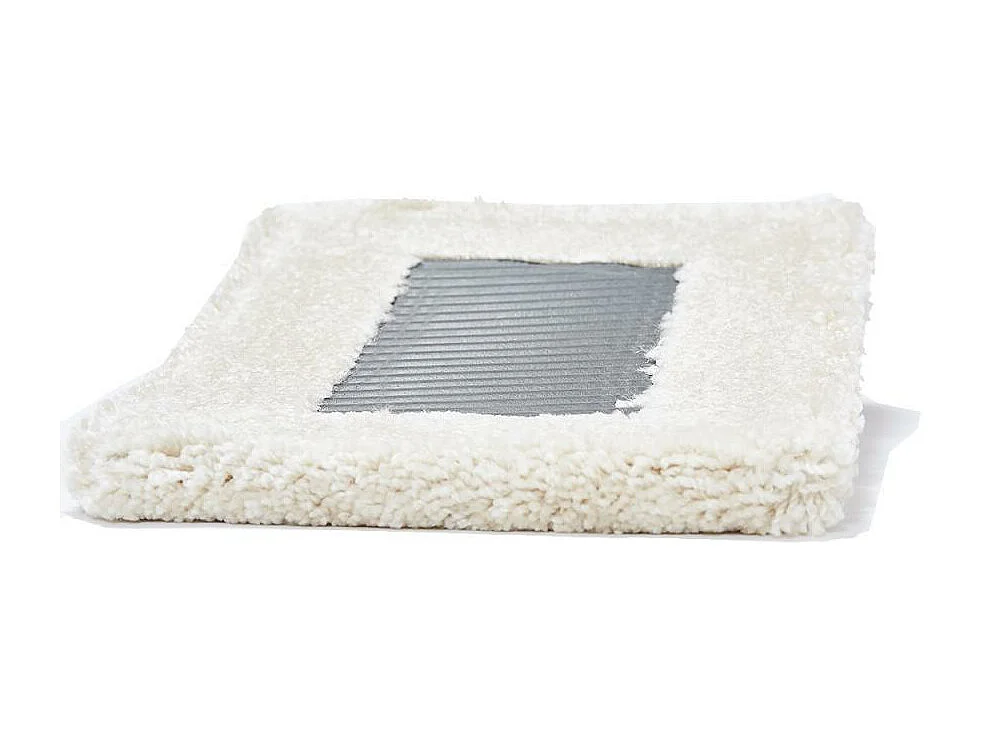 tapis grand salon 400x400 tissé blanc cassé carré motif uni EPAISSIA +