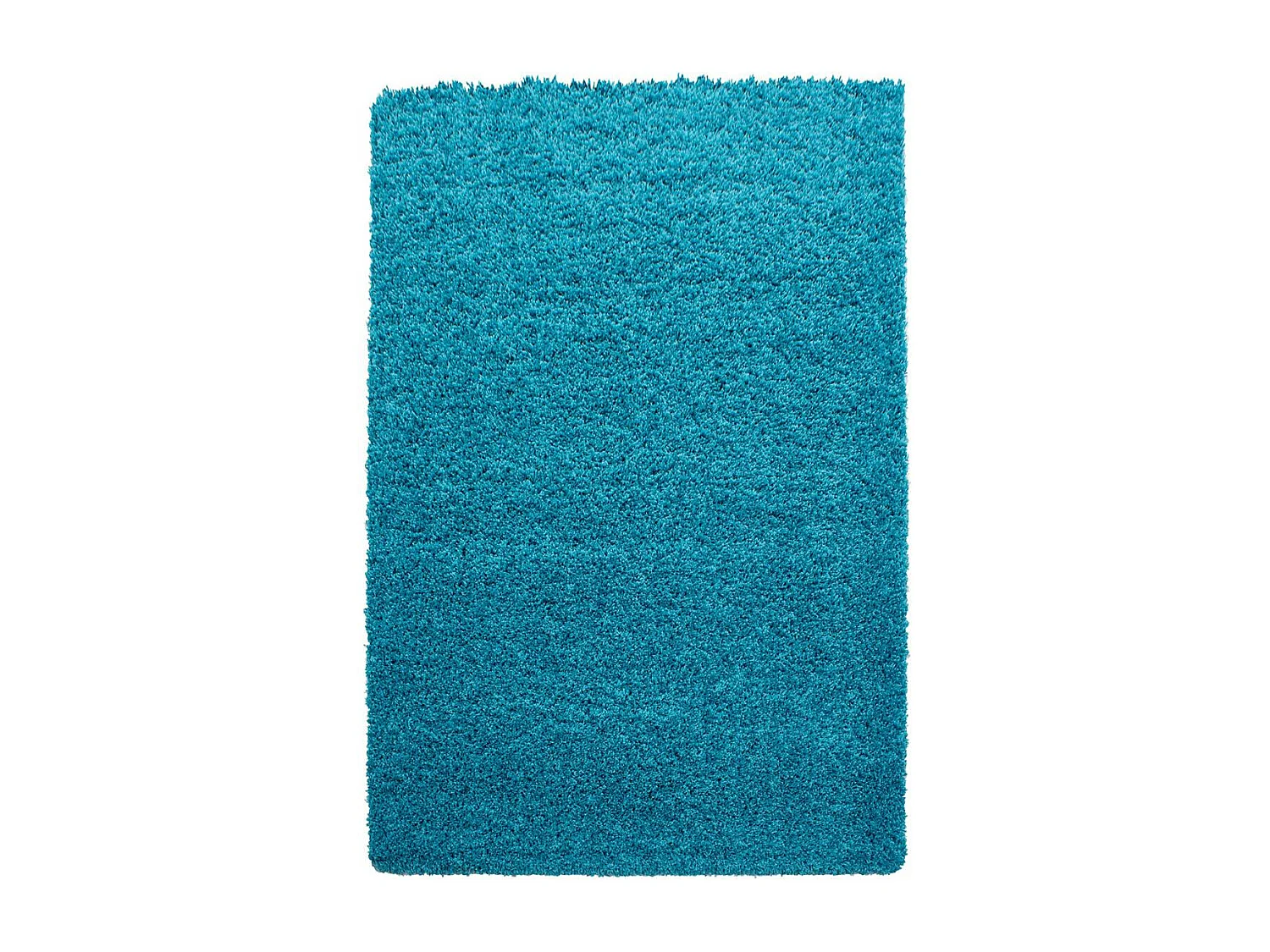 Tapis poils longs shaggy Ø120cm rond tissé bleu motif uni UNI C