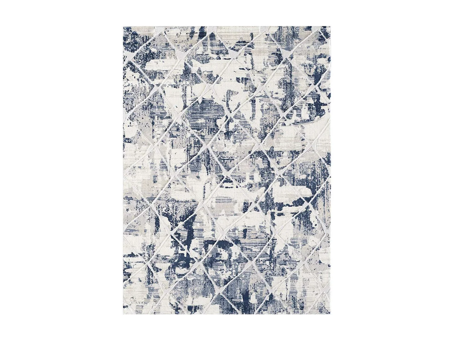 tapis chambre 80x150 tissé crème rectangle motif géométrique LYN7 DUSTY