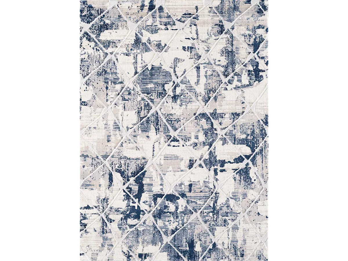 tapis chambre 80x150 tissé crème rectangle motif géométrique LYN7 DUSTY