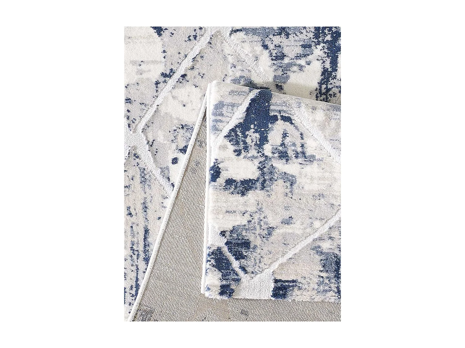 tapis chambre 80x150 tissé crème rectangle motif géométrique LYN7 DUSTY