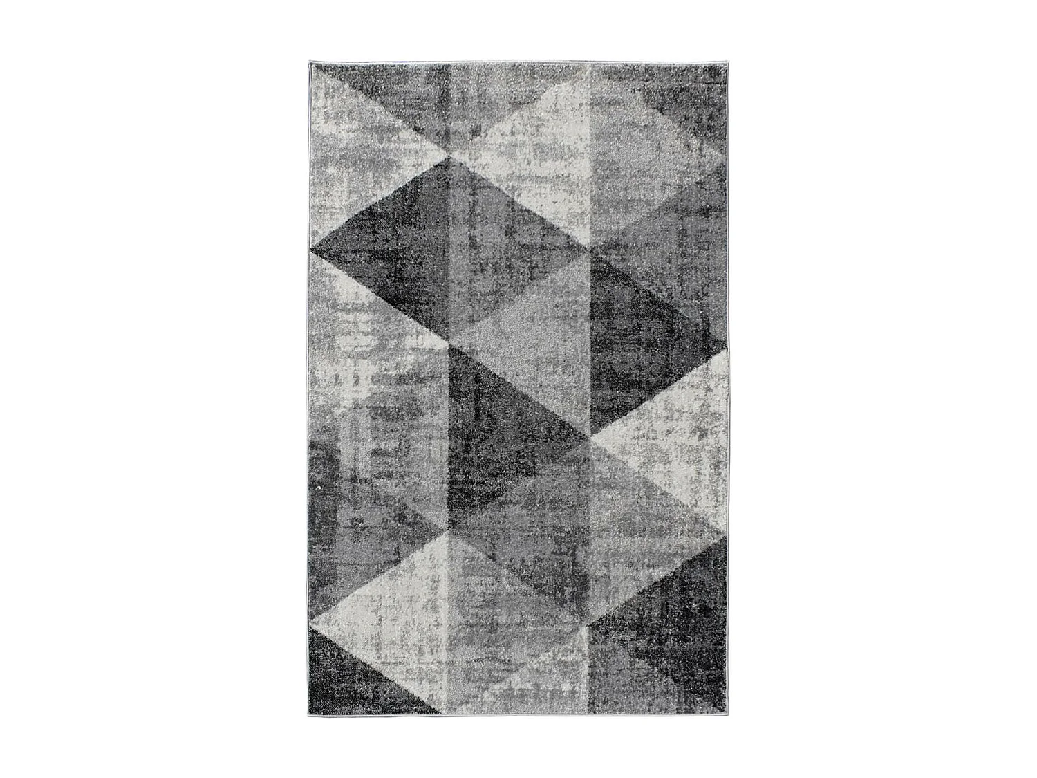 tapis entrée 120x170 tissé gris et crème rectangle motif géométrique SOLTAM