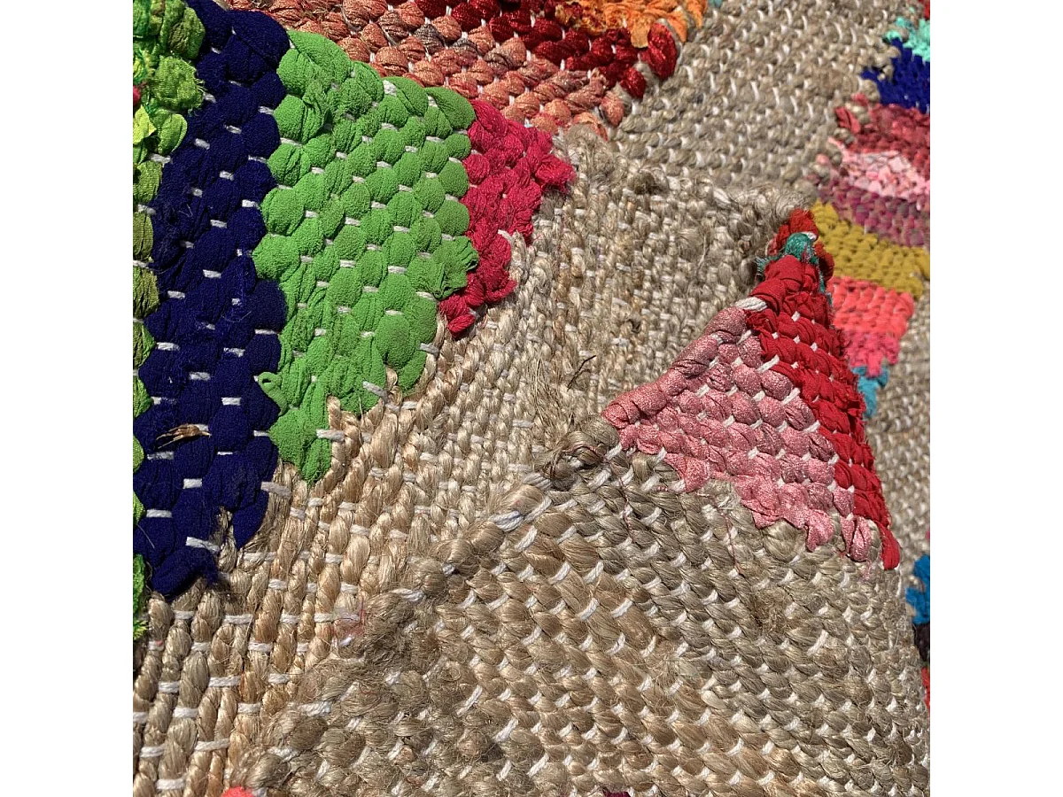 Tappeto in iuta 120x170 realizzato a mano multicolore RAINBOWA