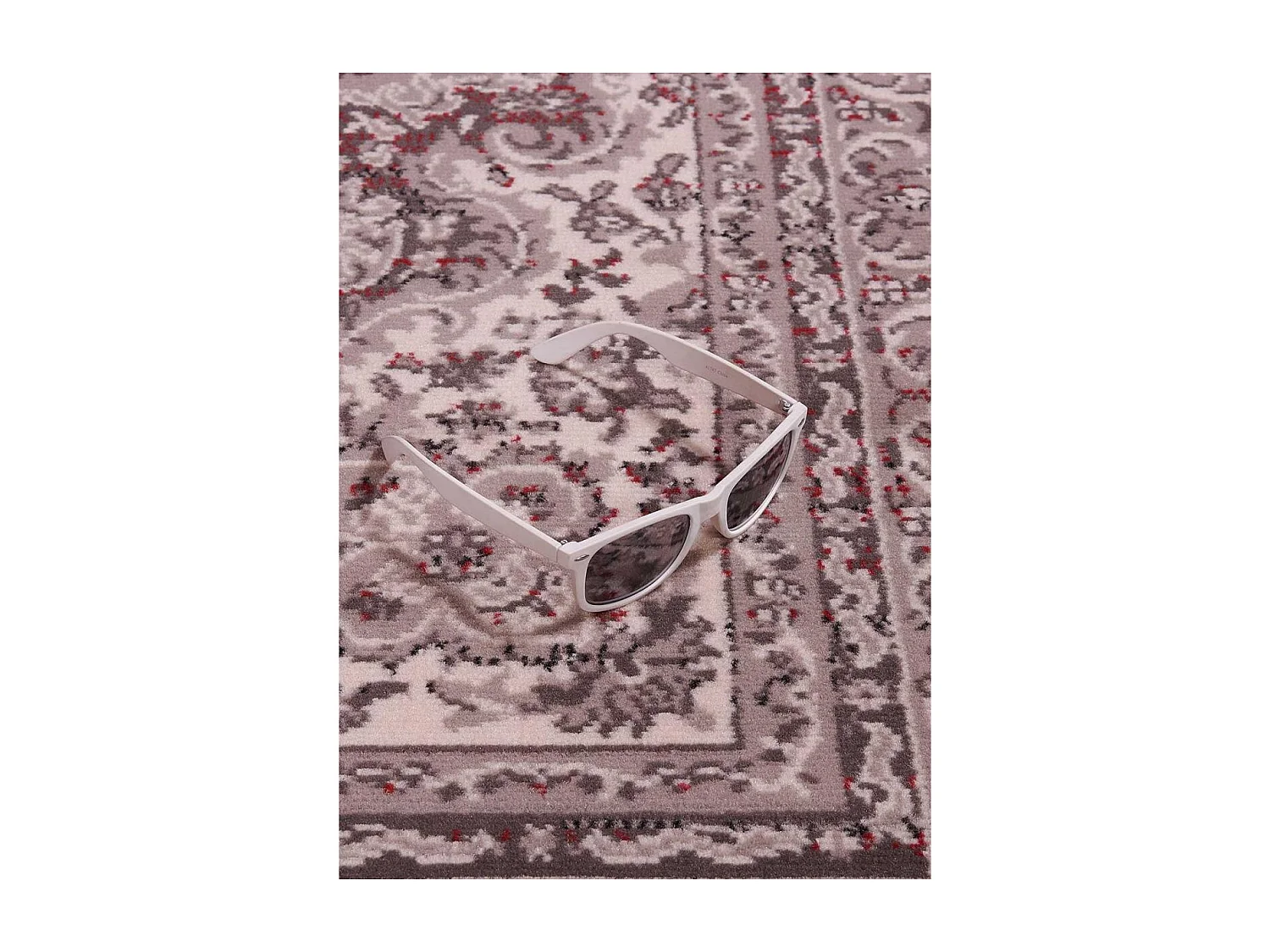 tapis salon 160x230 tissé gris rectangle motif baroque LYN1 NYBRO