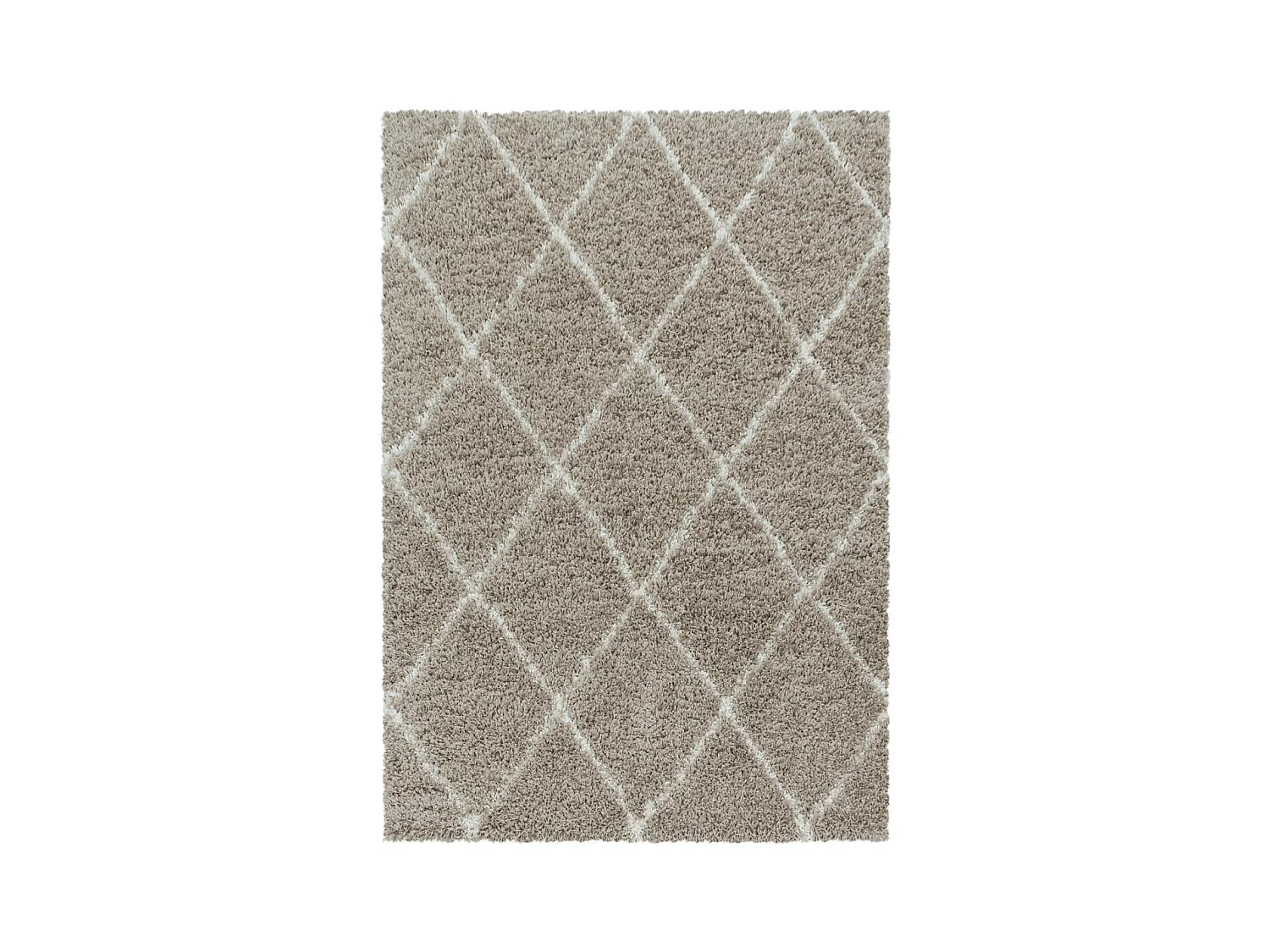 Tapis berbère 120x170 tissé motif losange SHAGGY A beige