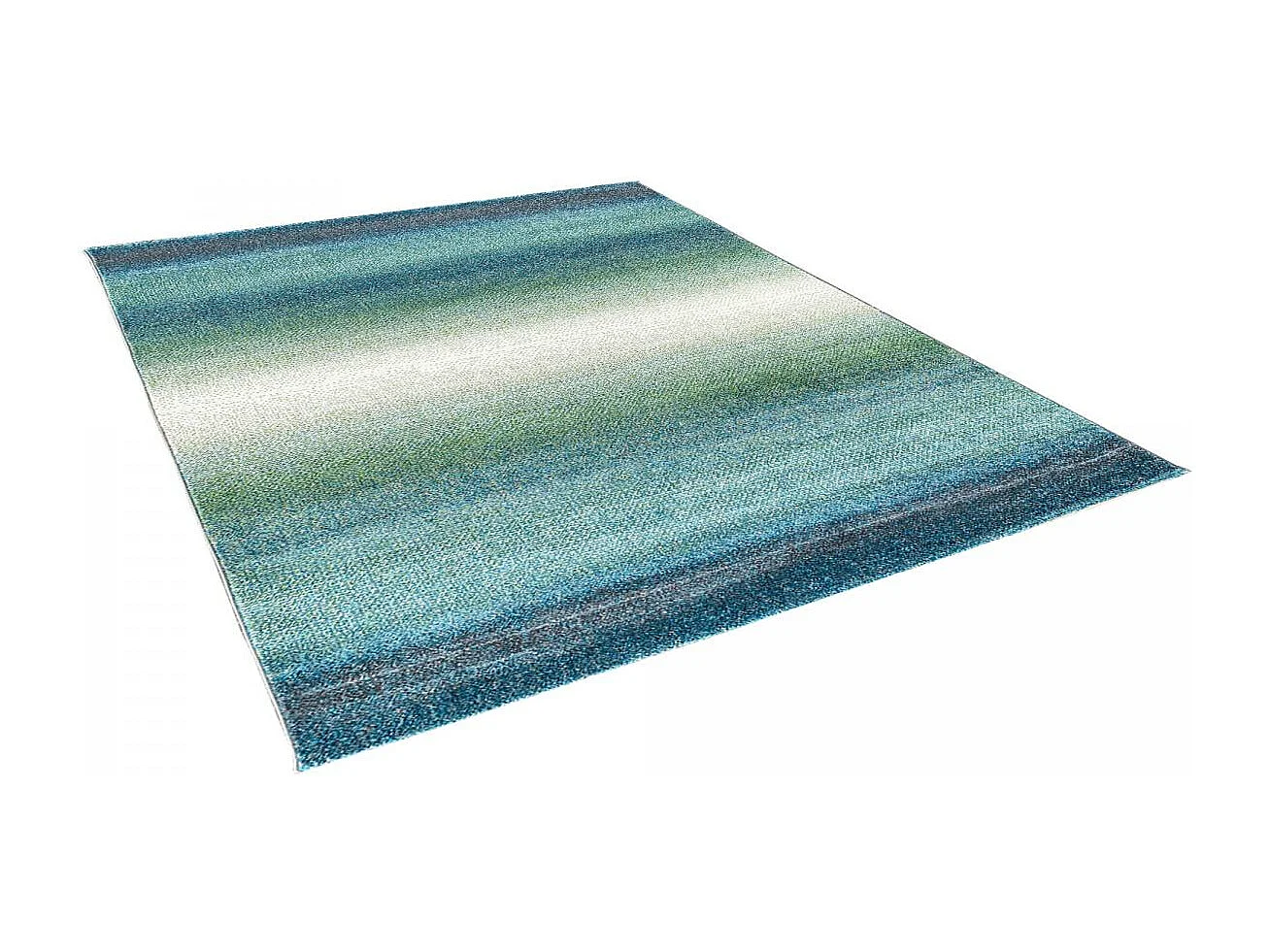 tapis chambre 60x110 tissé bleu et bleu clair rectangle motif géométrique BRADO