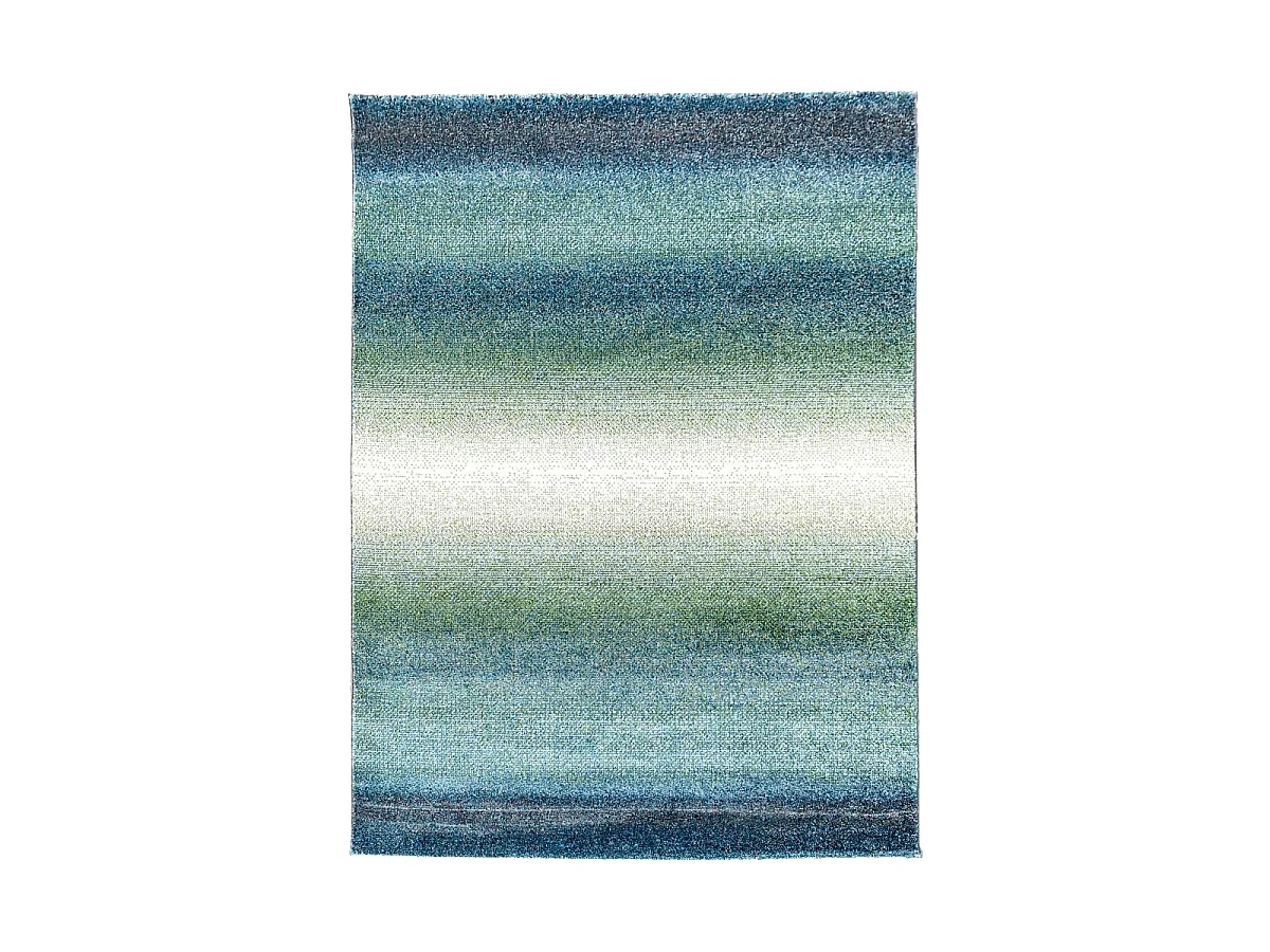 tapis chambre 60x110 tissé bleu et bleu clair rectangle motif géométrique BRADO