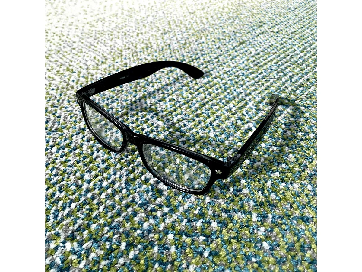 tappeto per camera 60x110 tessuto motivo geometrico rettangolo blu e azzurro BRADO