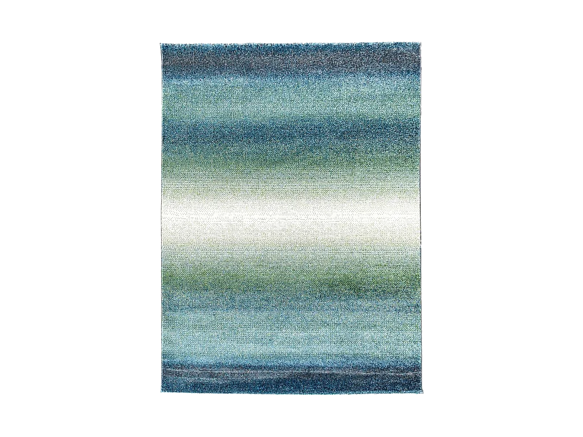 tapis chambre 60x110 tissé bleu et bleu clair rectangle motif géométrique BRADO