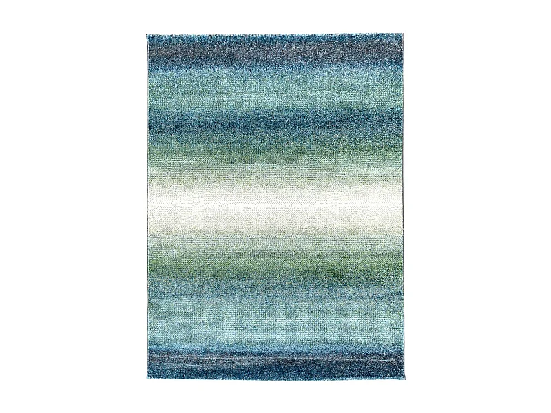 tapis chambre 60x110 tissé bleu et bleu clair rectangle motif géométrique BRADO