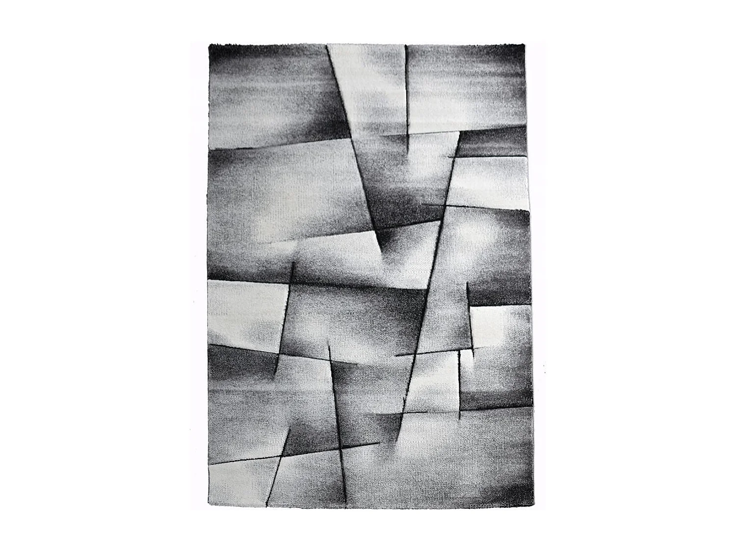 tapis salon 160x230 tissé anthracite rectangle motif géométrique LYN8 ULTIMA