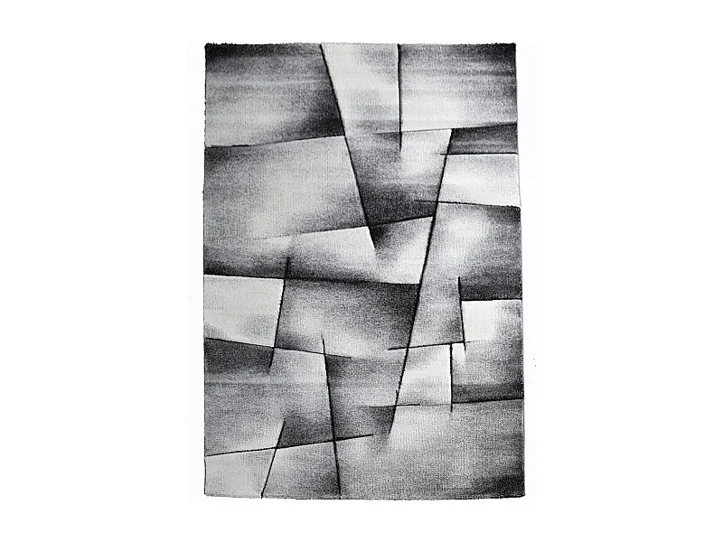 tapis salon 160x230 tissé anthracite rectangle motif géométrique LYN8 ULTIMA