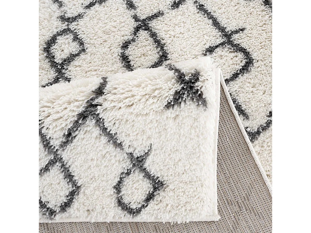 Tapis berbère 80x150 tissé motif ethnic LYN4 BENYLE B crème