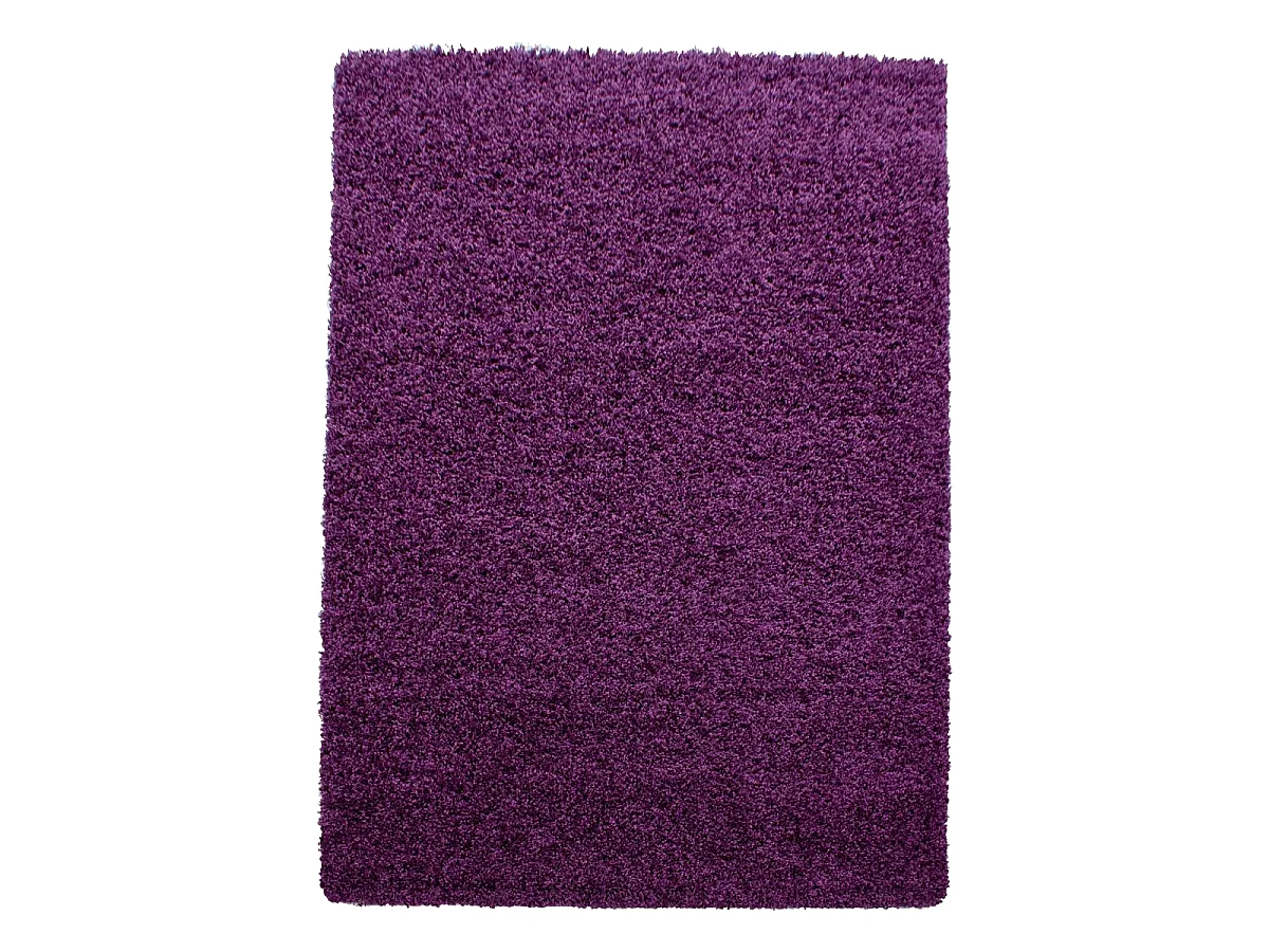 Tapis poils longs shaggy 160x230 rectangle tissé violet motif uni UNI L