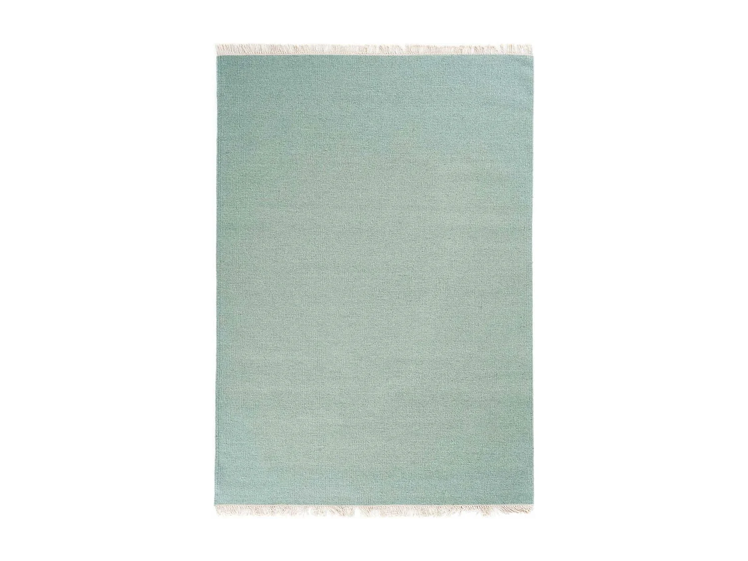 Tapis kilim 80x150 rectangle fait main en laine vert motif uni LYN12 BAYA IBAY