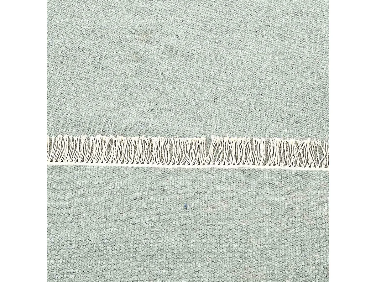 Tapis kilim 80x150 rectangle fait main en laine vert motif uni LYN12 BAYA IBAY