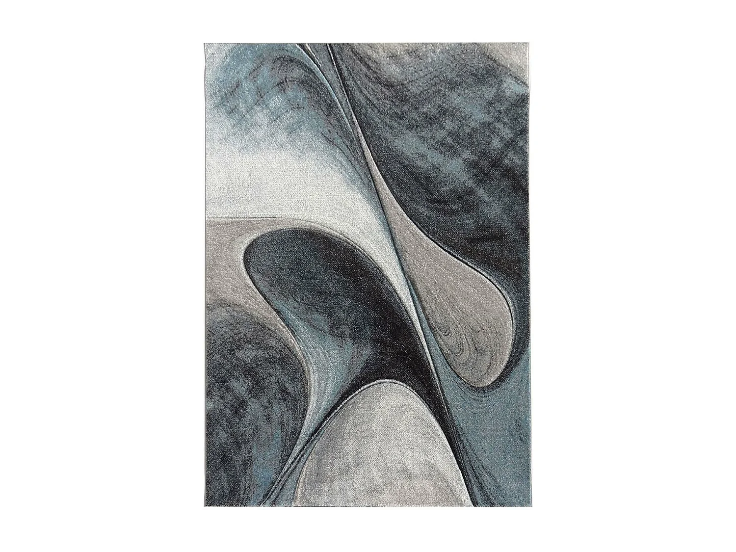 tapis salon 280x380 tissé bleu et gris rectangle motif géométrique LYN8 MADILA