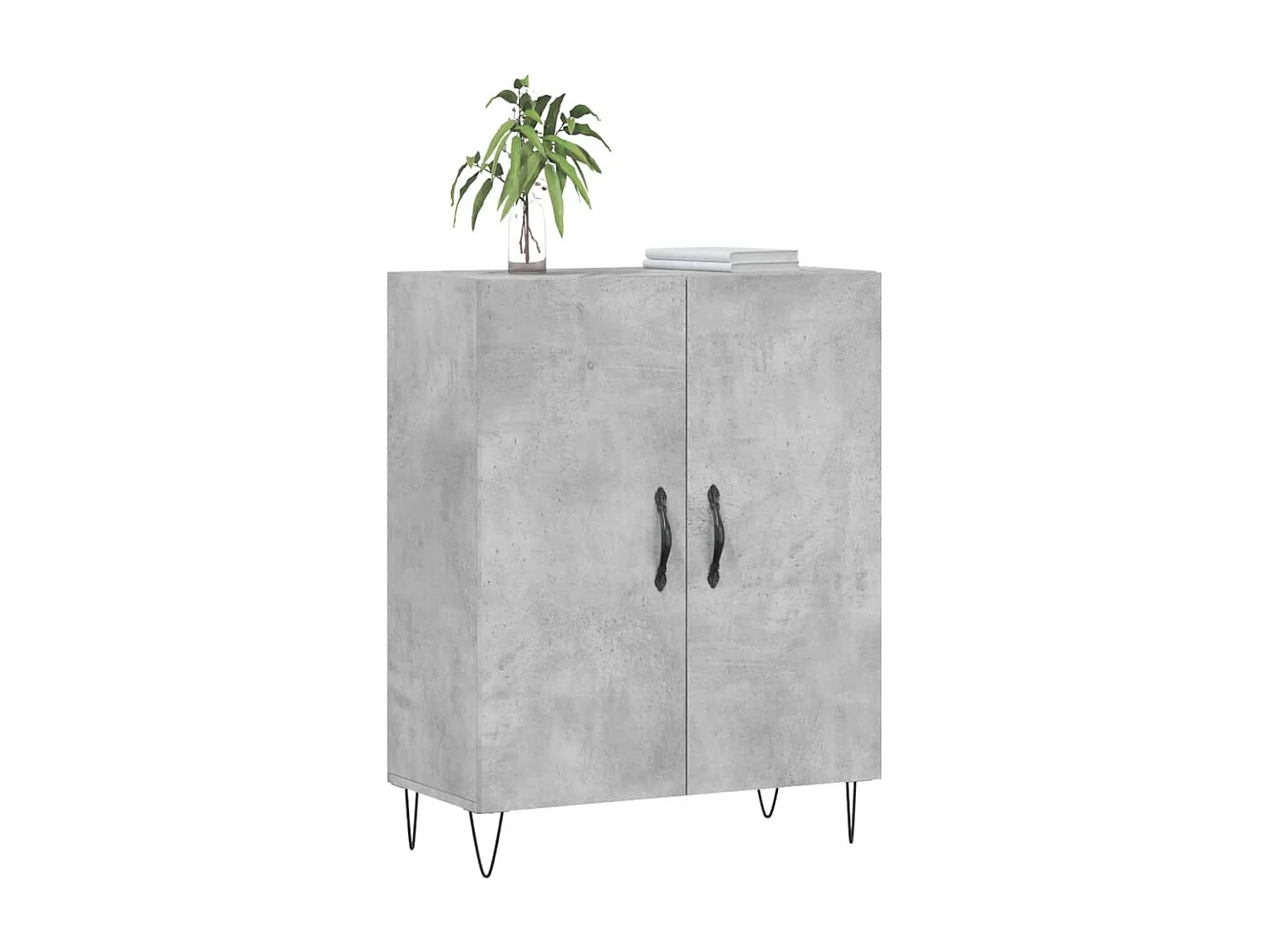 Buffet gris béton 69,5x34x90 cm bois d'ingénierie