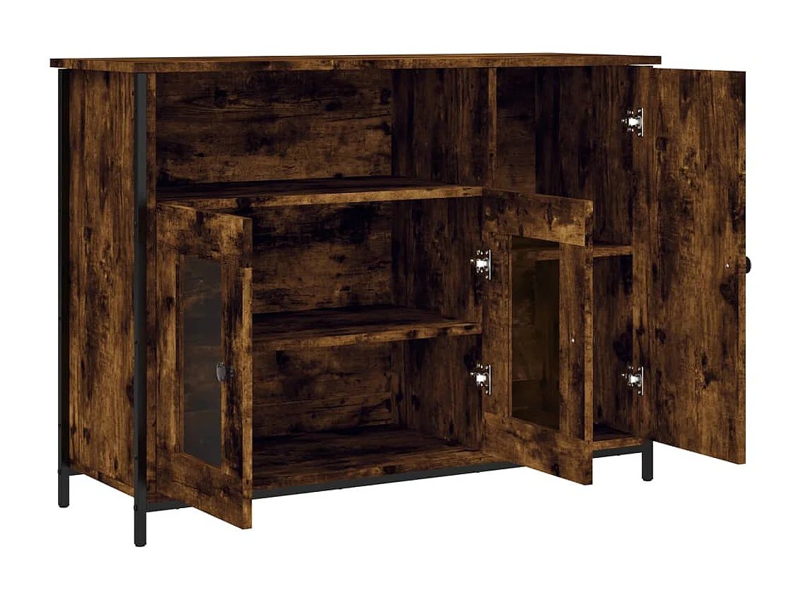 Buffet chêne fumé 100x35x75 cm bois d'ingénierie