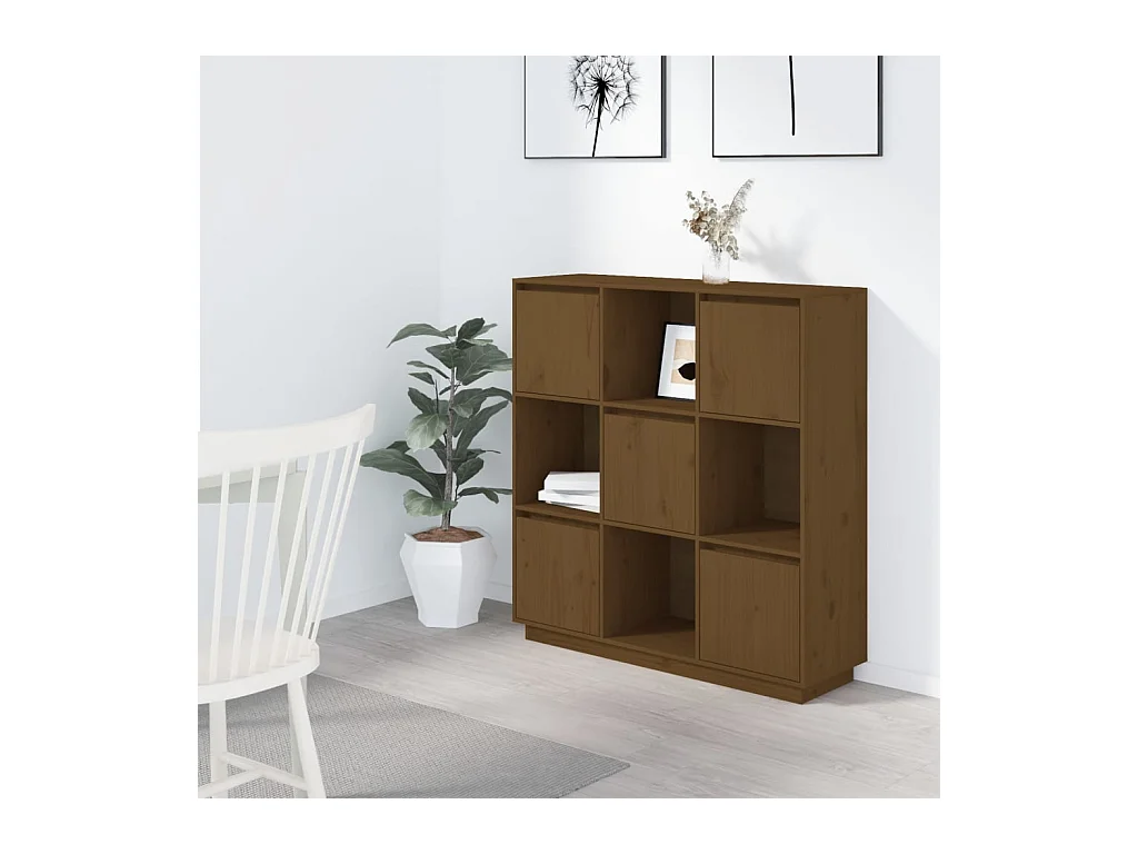 Buffet Marron miel 110,5x35x117 cm Bois massif de pin