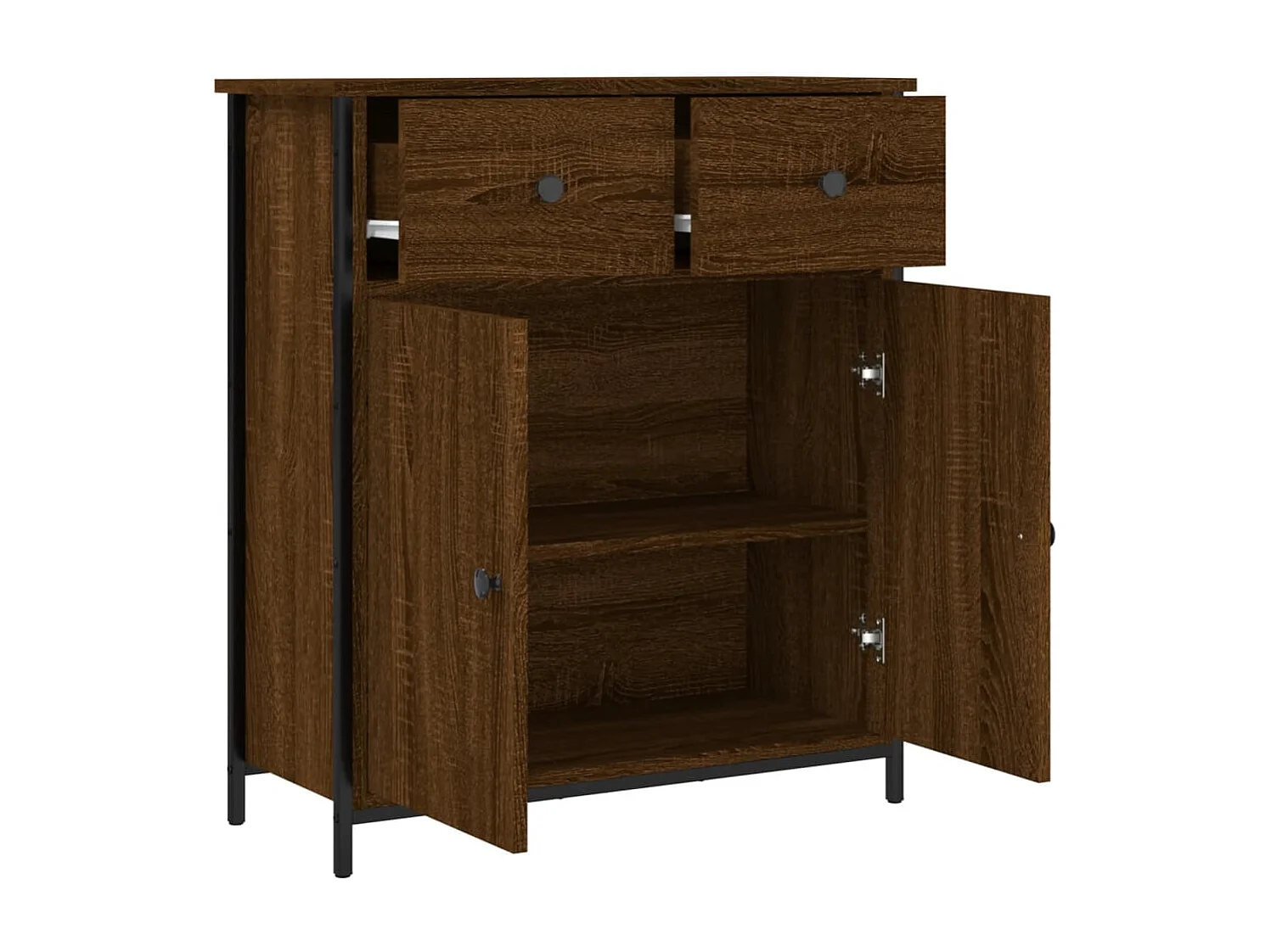 Buffet chêne marron 70x30x80 cm bois d'ingénierie