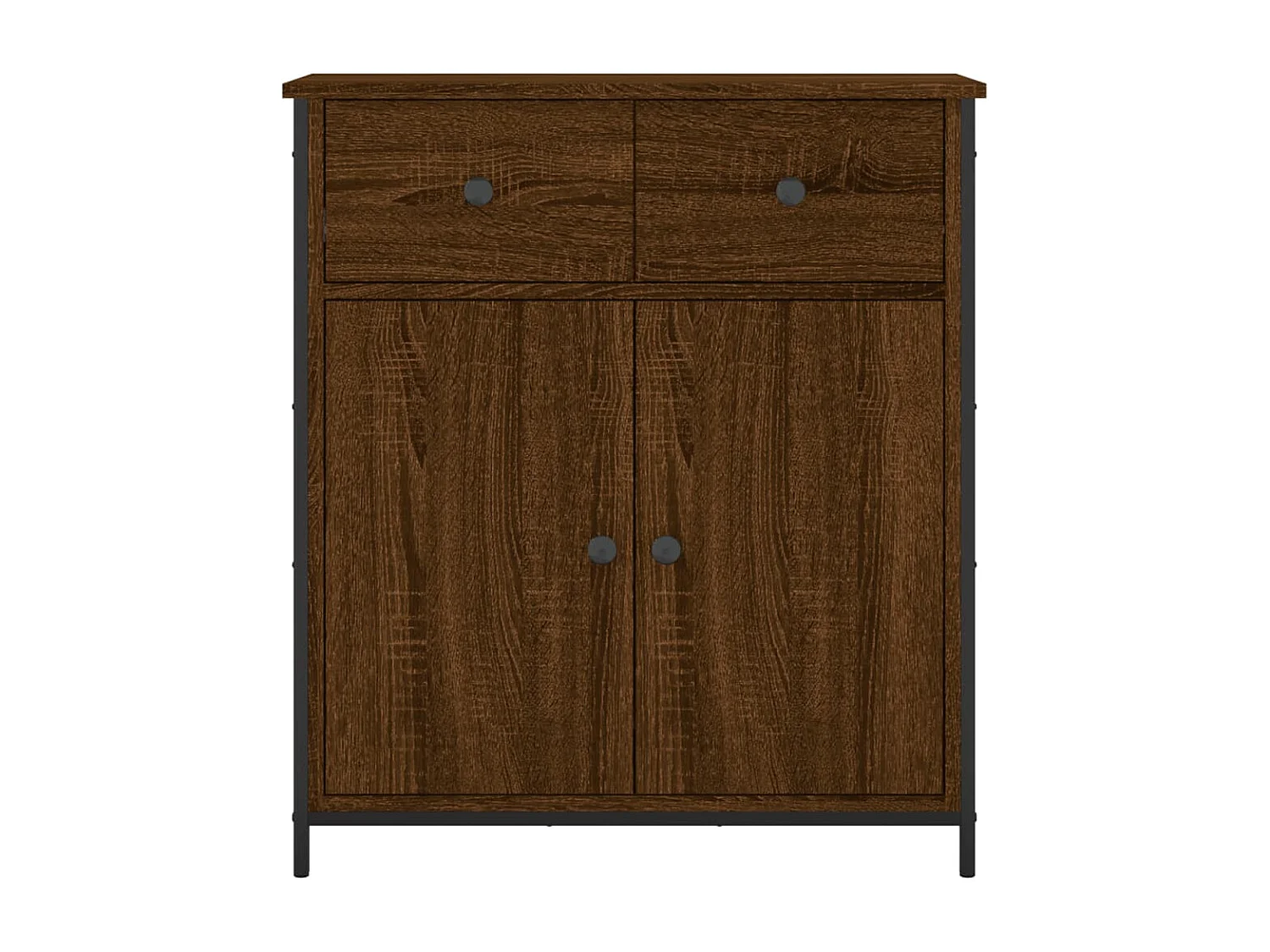 Aparador de madera de ingeniería marrón roble 70x30x80 cm