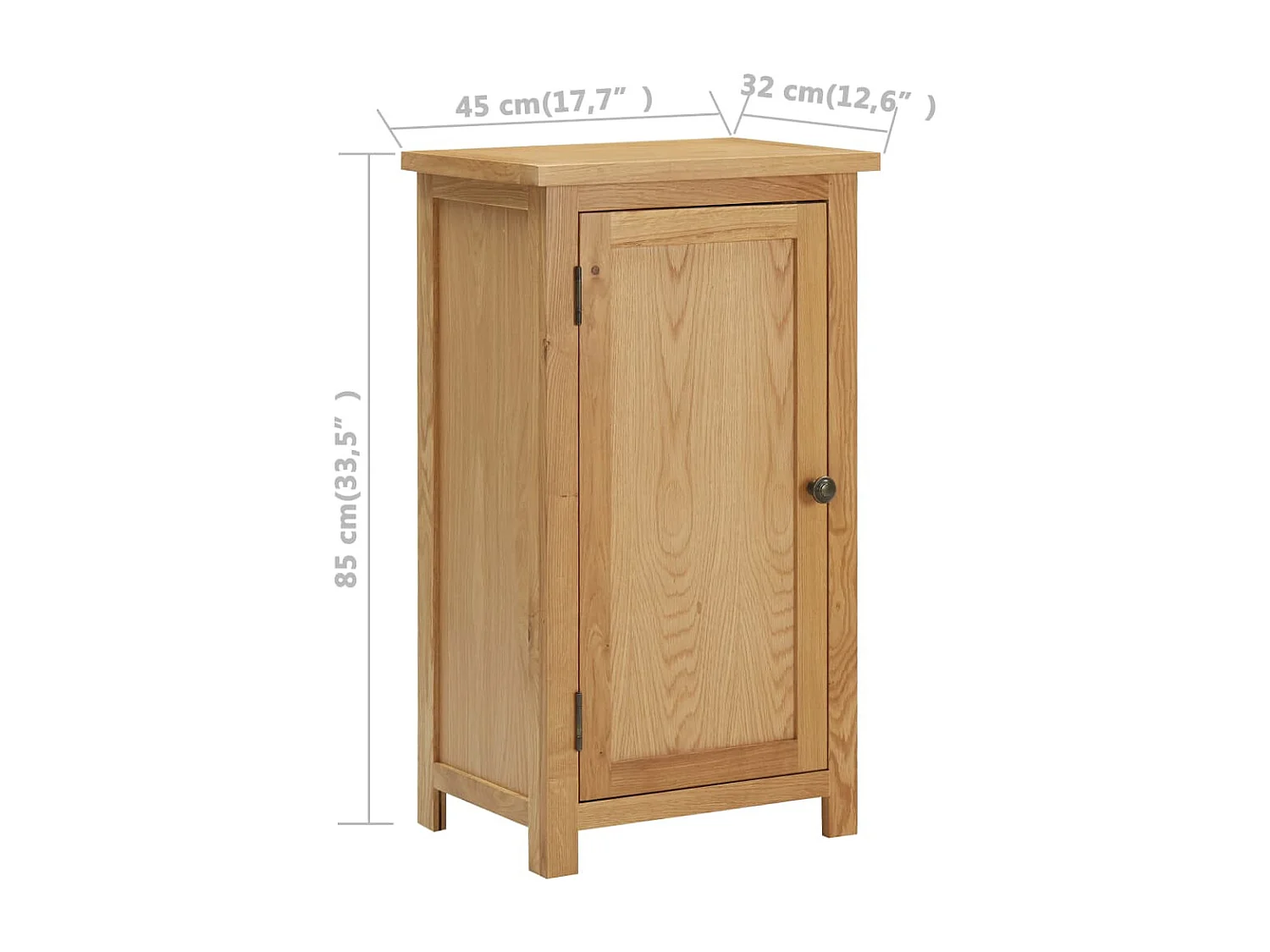 Armoire 45x32x85 cm Bois de chêne massif