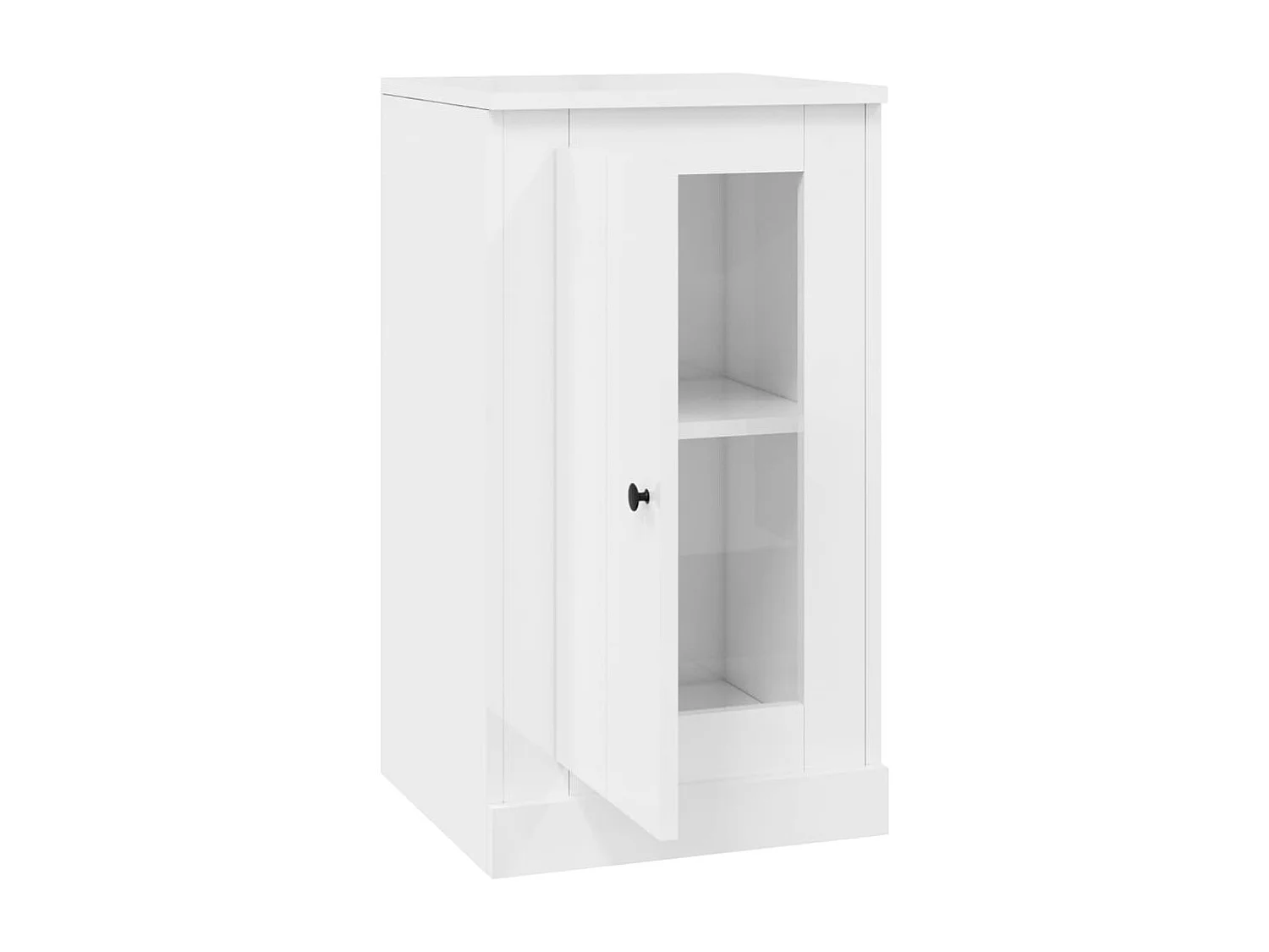 Buffets 2 pièces blanc brillant 37,5x35,5x67,5cm bois d'ingénierie