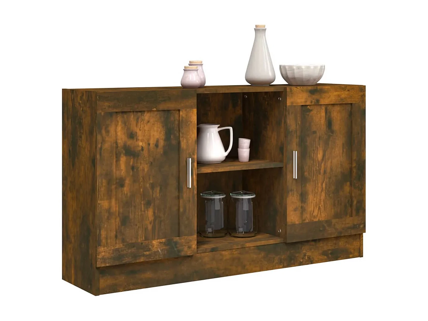 Buffet Chêne fumé 120x30,5x70 cm Bois d'ingénierie