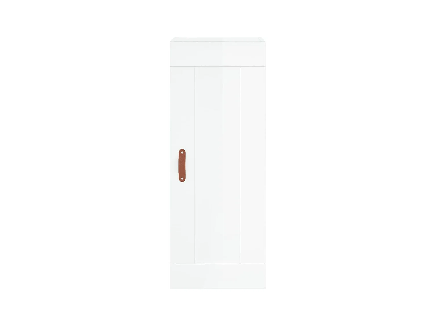 Buffet haut Blanc brillant 34,5x34x180 cm Bois d'ingénierie