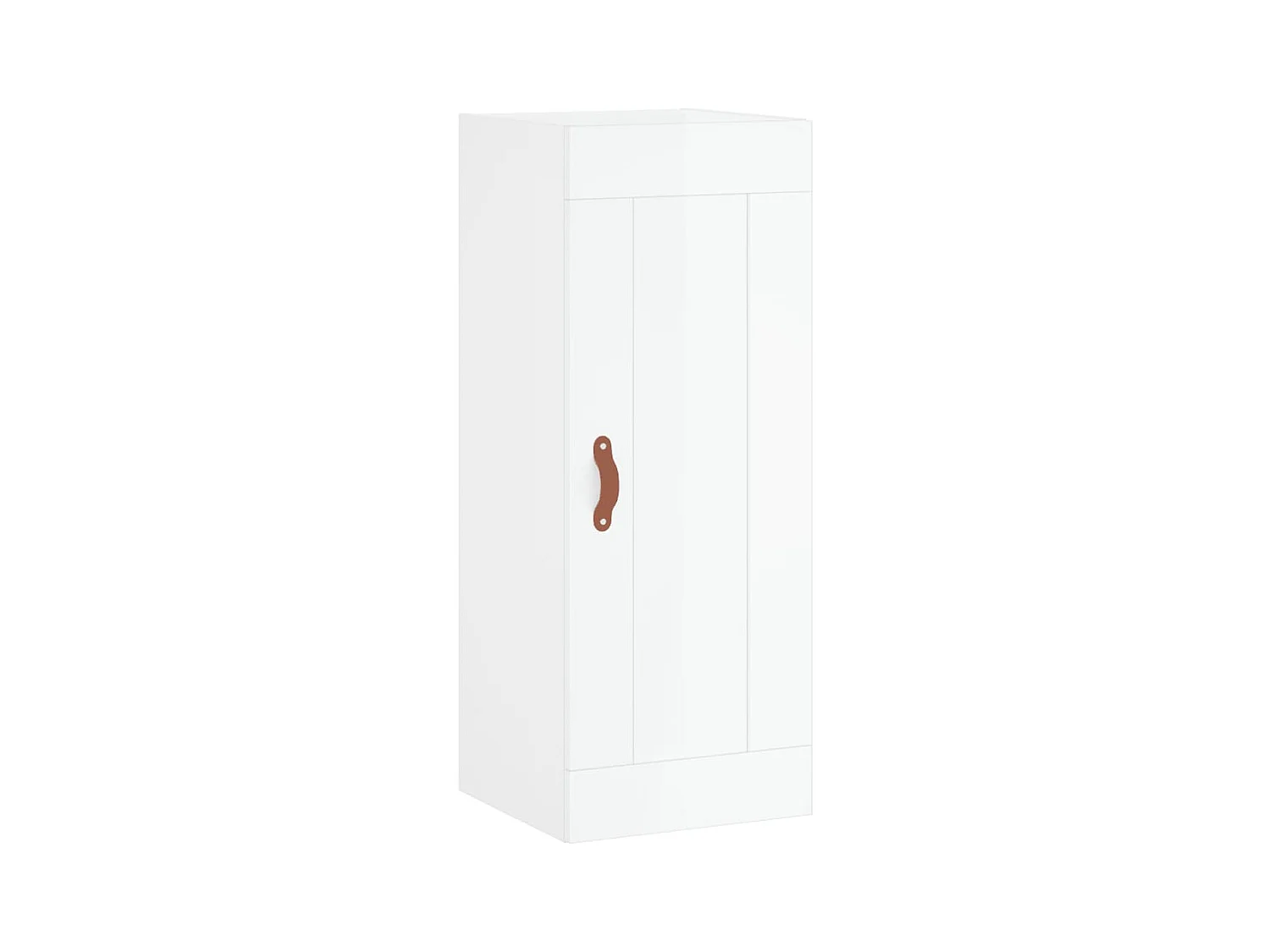 Buffet haut Blanc brillant 34,5x34x180 cm Bois d'ingénierie