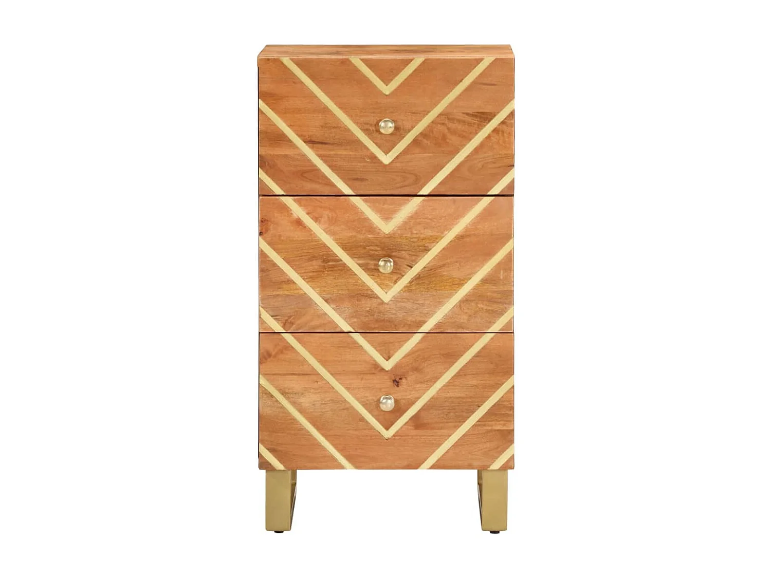 Armoire latérale marron et noir 40x33,5x75 cm bois de manguier