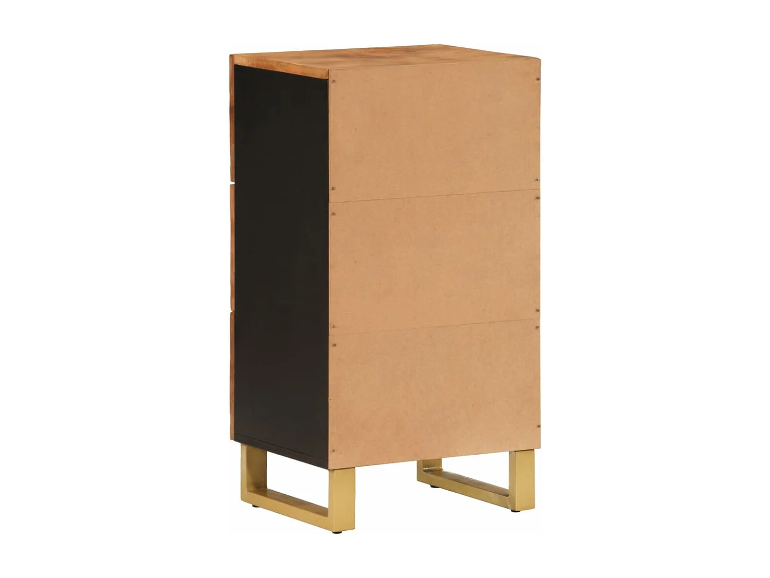 Armoire latérale marron et noir 40x33,5x75 cm bois de manguier