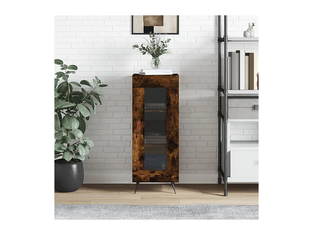 Buffet Chêne fumé 34,5x34x90 cm Bois d'ingénierie