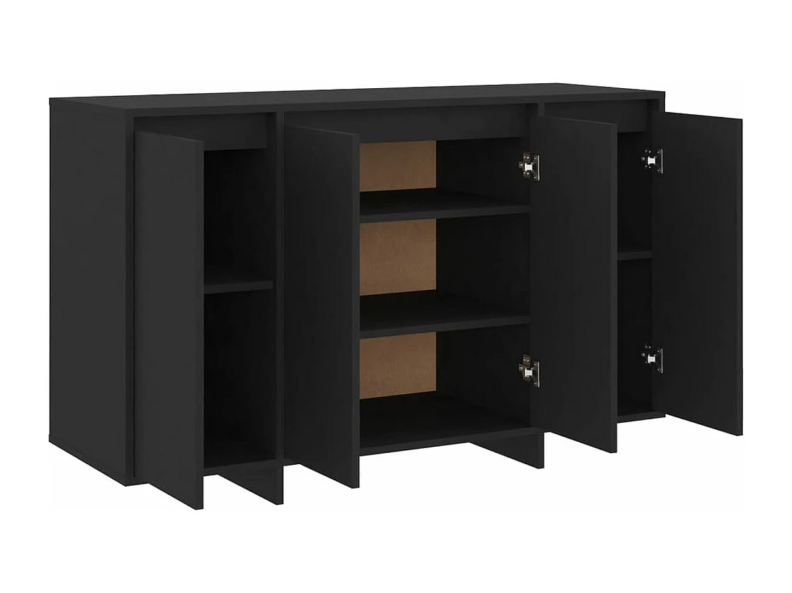 Buffet noir 120x41x75 cm bois d'ingénierie