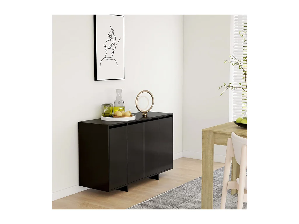 Buffet noir 120x41x75 cm bois d'ingénierie
